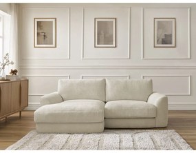 Béžová ženilková rohová pohovka (ľavý roh/s leňoškou) Leonore – Bobochic Paris