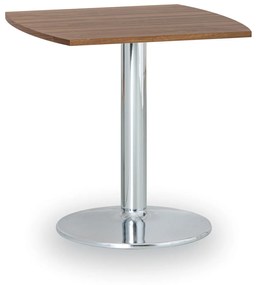 Konferenčný stolík ZEUS II, 660x660 mm, chrómovaná podnož, doska orech