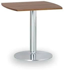 Konferenčný stolík ZEUS II, 660x660 mm, chrómovaná podnož, doska orech