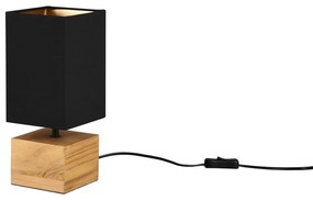 Stolová lampa s textilným tienidlom v čierno-prírodnej farbe (výška 30 cm) Woody – Trio