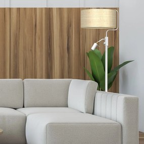 Stojacia lampa Marshall, 1x ratanové tienidlo + 1x biele kovové tienidlo, w/g