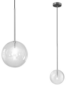 Toolight Toolight, sklenené guľové závesné stropné svietidlo 20cm, 1xG4, APP1685-1CP, chróm, OSW-04305