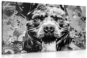 Obraz ilustrácia psa v čiernobielom prevedení - 120x80