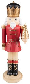 Dekorácia Luskáčik v červenom obleku sa s tromčekom - 13*11*38 cm