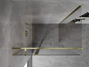 Mexen Mist T, sprchový kút s krídlovými dverami, 95 x 120 cm, 8mm číre sklo, zlatý lesklý profil, 8A4T-095-120-50-00