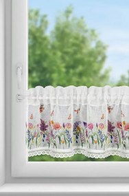 KRÁTKA ZÁCLONA NA PÁSKE BELLA 150X30 CM KVETY