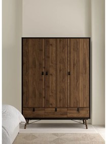 Tmavohnedá šatníková skriňa Tvilum Ry