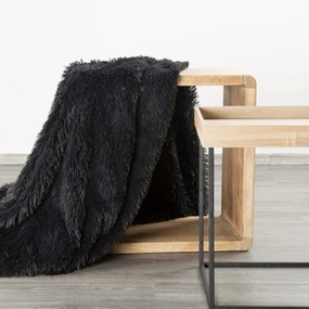 CHLPATÁ DEKA TIFANY1 150X200 CM ČIERNA