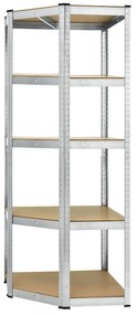 InternetovaZahrada Rohový regál Basic 180x70x40 cm - strieborný
