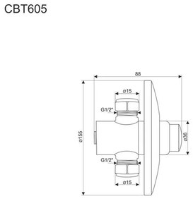 Mereo, Sprchový set s ramenom a hlavovou sprchou (CBT605, CB705E, CB485M), MER-CBT605S