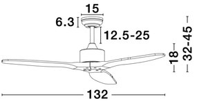 Stropný ventilátor Vento s diaľkovým ovládaním