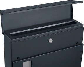Poštová schránka s valcom na noviny MAIL, 37x10,5x33,5cm, antracitová SongmicsHome