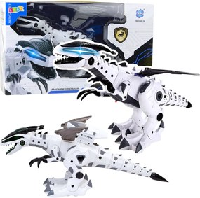 LEAN Toys Robot s dinosaurími krídlami napájaný z batérií Pohybuje sa Svetlá Zvuky