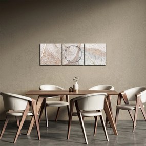 Obraz - Béžové listy (s hodinami) (90x30 cm)