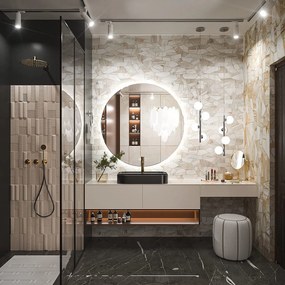 Rea Rea, LED okrúhle zrkadlo 60cm, zadné podsvietenie, HZJ060, HOM-02826