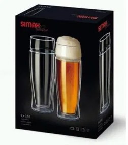 SIMAX PIVNÝ POHÁR S DVOJITOU STENOU 500ML SADA 2KS