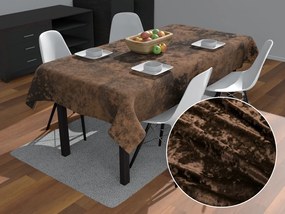 Biante Zamatový obdĺžnikový obrus Diana DI-004 Tmavo hnedý 50x100 cm