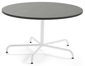 Stôl PLURAL, Ø 1300x720 mm, linoleum - tmavošedá, biela