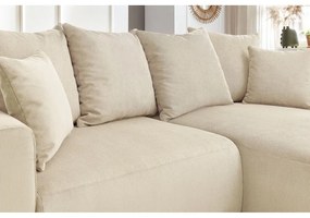 Krémová zamatová rohová pohovka Enjoy – Bobochic Paris