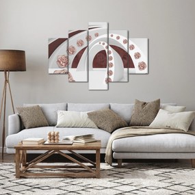 Obraz - 3D oblúky s kvetmi (150x105 cm)