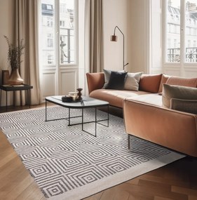 Luxusný vlnený koberec v krémovo sivom prevedení Alster Šírka: 120 cm | Dĺžka: 170 cm