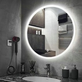 Kulaté dotykové zrcadlo s LED osvětlením Simple 70 cm