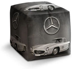 Sablio Taburet Cube Mercedes-Benz 300 SL Sivé pozadie: 40x40x40 cm