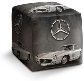 Sablio Taburet Cube Mercedes-Benz 300 SL Sivé pozadie: 40x40x40 cm