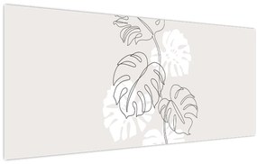 Obraz - Line art monstera N⁰3 (120x50 cm)