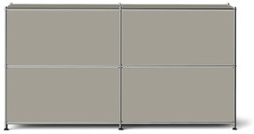 Kovový regál »CN3 Slim Line« s 2 nastaviteľnými výklopnými priečinkami, svetlosivý