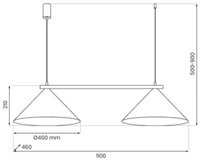 Luster na lanku CAPITAL 2xGX53/15W/230V čierna