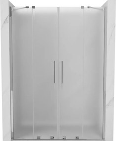 Mexen Velar Duo, posuvné sprchové dvere do otvoru 150 cm, 8mm sklo námraza, chrómová, 871-150-000-32-01