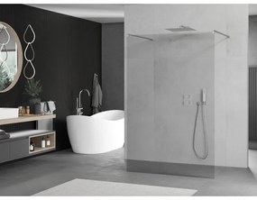 Mexen Kioto, sprchová zástena Walk-In 145 x 200 cm, 8mm číre sklo, chrómový profil, 800-145-002-01-00