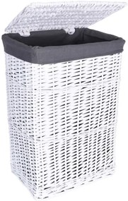 Prútený kôš na bielizeň 114 l biely / sivý
