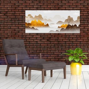 Obraz - Hory v hmle (120x50 cm)