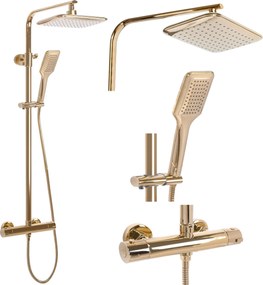 Rea Tom, termostatická batéria so sprchovou sadou, zlatá lesklá, REA-P7102