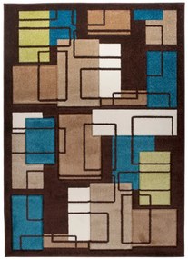 Koberec Sumatra C236A Abstract Rectangle 3D hnedý, béžový