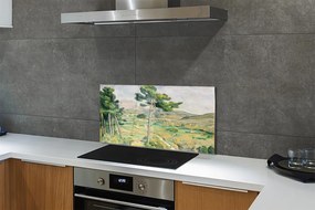 Sklenený obklad do kuchyne Art pohľad na lúku 125x50 cm