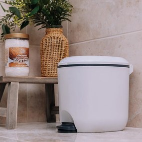 Biely nášľapný plastový odpadkový kôš 3,5 l – Addis