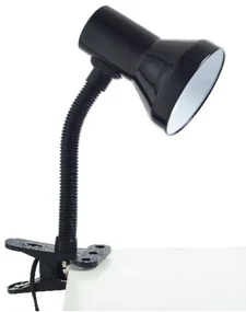 ACA DECOR Retro stolná lampa s klipom PAVLOVA, čierna farba