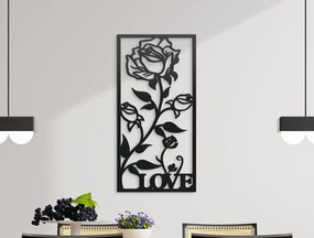 drevko Drevený obraz na stenu Ruža z lásky Rozmer obrazu: 44,5 x 22 cm, Farba dekorácie: Čierna