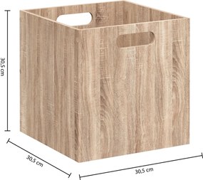 Úložný box Wood, 31x31x31 cm, hnedá