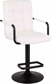 LuxuryForm DESIGN Barová stolička VERONA BLACK na čiernom tanieri - biela