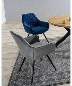 Jídelní křeslo Linea Velvet modré
