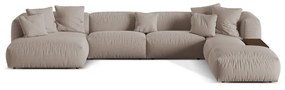 Béžová modulárna rohová pohovka (pravý roh/do tvaru "U") Martina – Micadoni Home