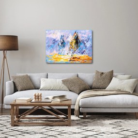 Obraz bežiacich koňov, olejomaľba (70x50 cm)