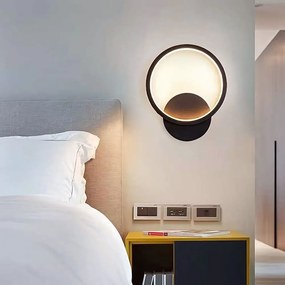 Toolight Toolight, LED nástenné svietidlo 20cm, 10W, 3000K, LHJ081-W, čierna matná, OSW-50060