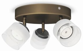 Philips 53333/06/16 Stropné bodové svietidlo Fremont LED, 4W 990lm, 2700K, bronz/priehľadná