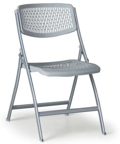 Skladacia stolička s kovovou lakovanou konštrukciou CLICK, sivá