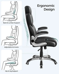 Luxusné kancelárske kreslo, kancelárska ergonomická stolička, čierna